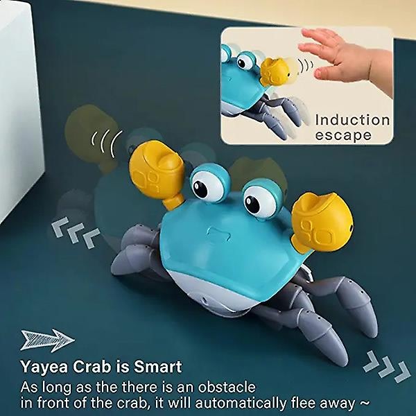 Kids Crawling Crab Musikleksak, Induktion Walking Crab Toddler med musik och LED-ljus-WELLNGS