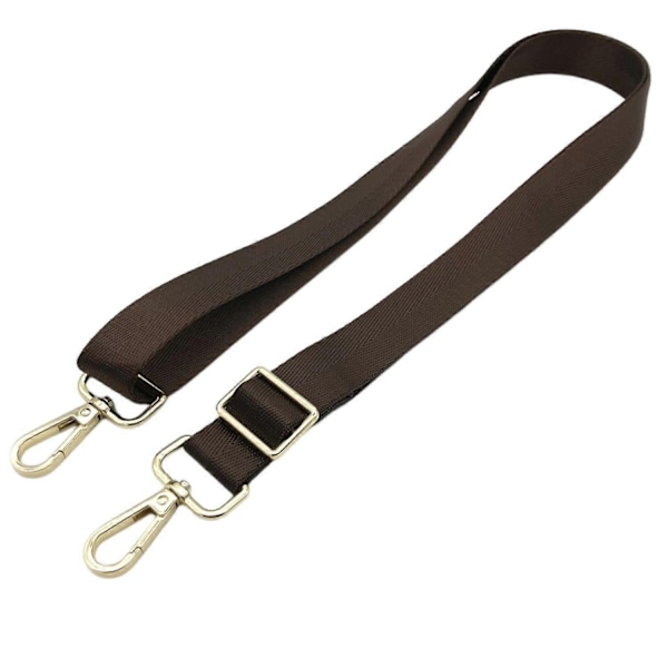 Färgglad Väska Axelrem med Karbinhake Justerbar Breddad Enkel Axel Crossbody Meddelande-WELLNGS Dark brown