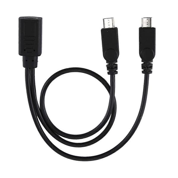 USB-C / Type-C Hunn til 2 x Micro USB Hann Adapter Y-kabel, total lengde: ca. 30cm-WELLNGS