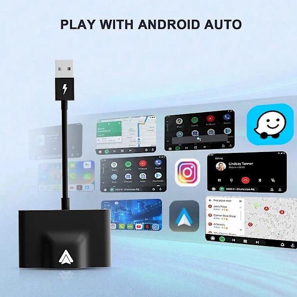 Trådlös Android Auto-adapter för trådbunden Android Auto-bil Plug & Play Enkel installation AA Trådlös Android-WELLNGS