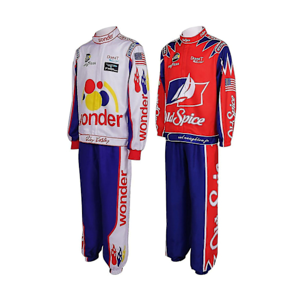 Ricky Bobby Jumpsuit Talladega Nights Adult Costume Racing Character Played Party Costume Set-WELLNGS White L