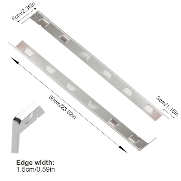 2-pakkauksen uuni- ja tason välinen suoja, ruostumaton teräs, kevyt ja kestävä, helppo puhdistaa, uunin ja tason välinen täyteaine, estää - WELLNGS 1.5cm Wide