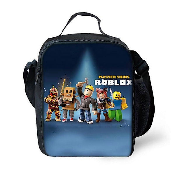 Roblox-paintettu lasten eristetty lounaslaukku (sopii pojille ja tytöille), täydellinen lounaslaukku piknikille ja kouluun - WELLNGS E