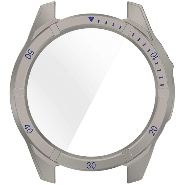 Kompatibel med Garmin Fenix 8 51mm Urkasse PC Ramme Cover med Hærdet Glas Skærmfilm - WELLNGS Titanium Steel Blue