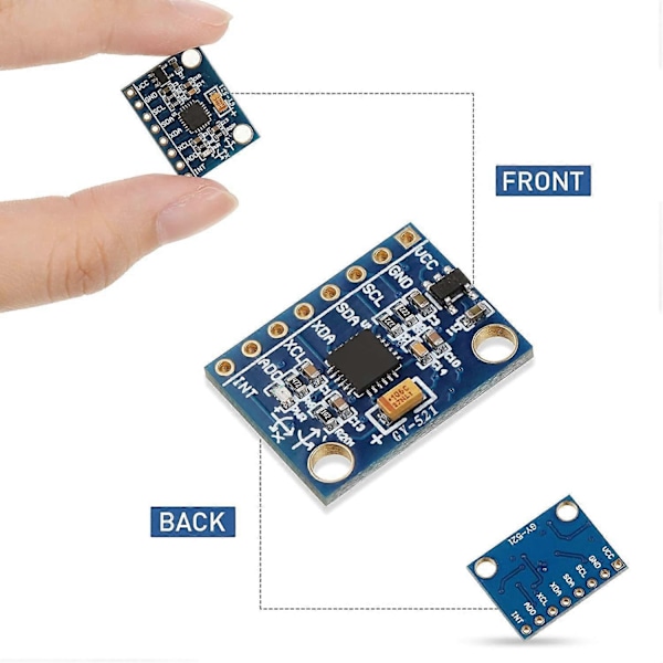 10 stycken -521 MPU-6050 MPU6050 modul, 3-axlig accelerometer 6 DOF gyroskopsensor modulkit 16 B-WELLNGS