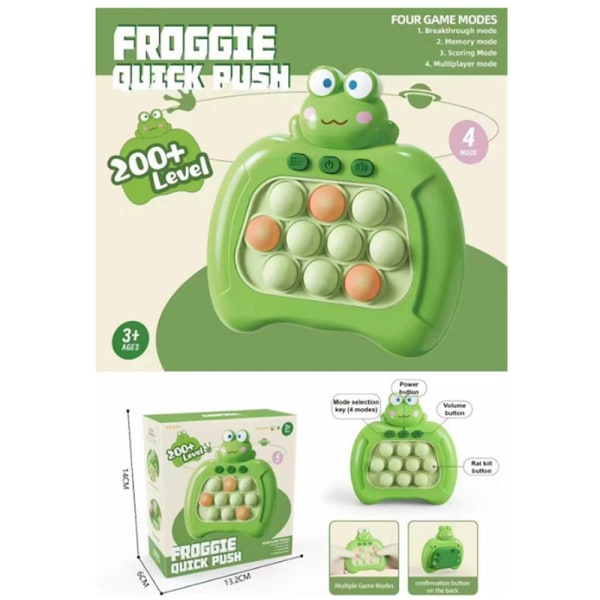 Frog Pop It Game - Pop It Pro Light Up Game Quick Push Fidget-WELLNGS D