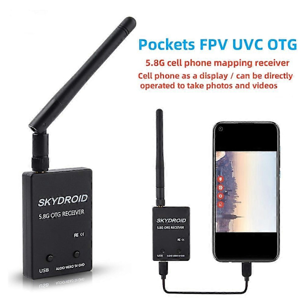 Skydroid Mini 5.8G FPV Vastaanotin UVC Video Downlink OTG VR Android-puhelimelle - WELLNGS