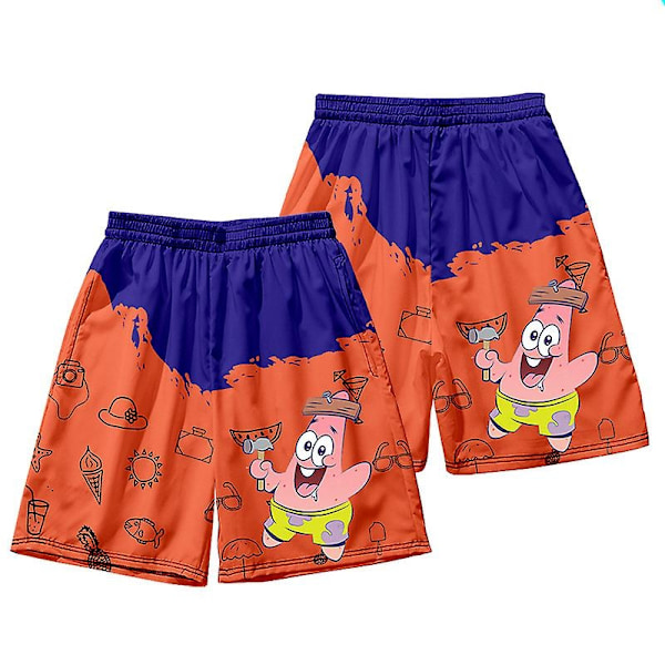 Alennusmyynnissä Kesä Patrick Star Shorts T-paita Sarjat Loma Ranta Ranta Housut Miesten Kukka Housut Trendi Ympäri Surf Casual Housut-WELLNGS 19 XL