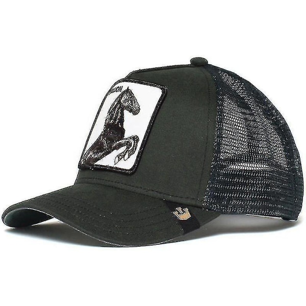 Svart Panther Mesh Cap for voksne - Sommer Baseball Cap Trucker Cap W-WELLNGS Horse - Light Green