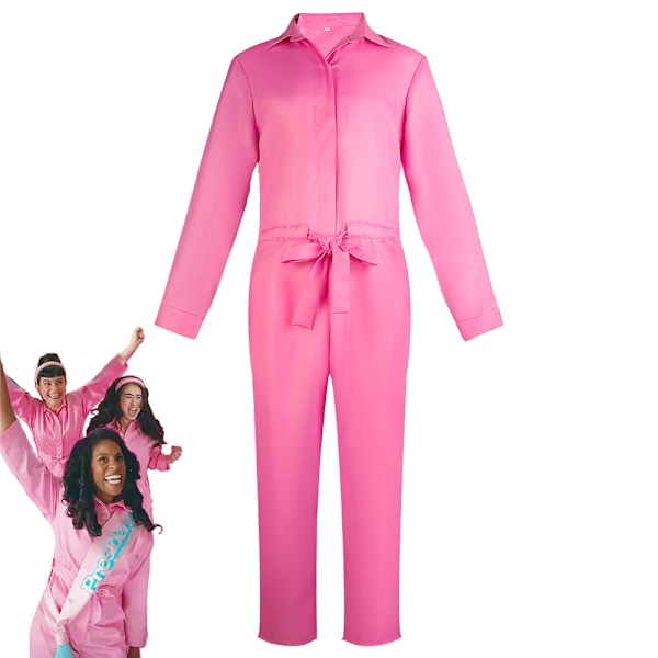 Upouusi 2023 Elokuva Barbie Cosplay-asu Naiset Margot Robbie Vaaleanpunainen Mekko Tytöt Ken Ryan Gosling Asu Miehet Halloween-asu Ruma XXL-WELLNGS Afult  XXL Princess Jumpsuit