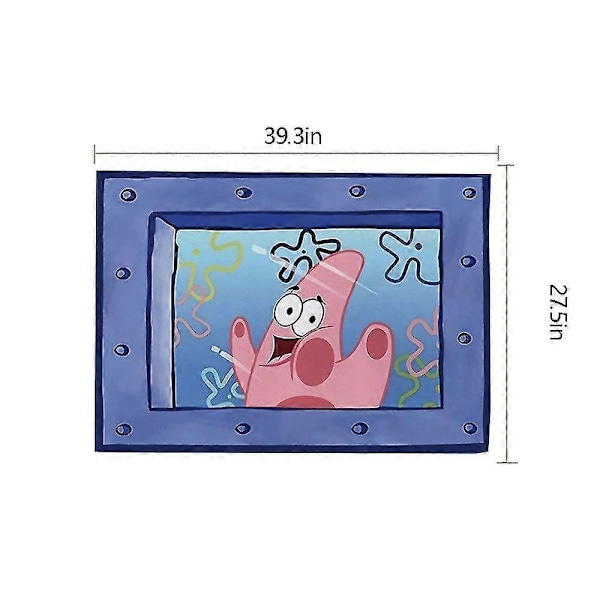 Sarjakuva-seinävaate, hauska seinävaate, tausta opiskelija-asuntolan olohuoneen seinäkoristeeseen 100cmx70cm   -Sy-WELLNGS Patrick Star