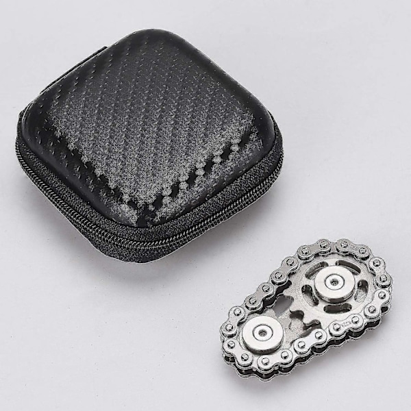 Sprocket Fidget Spinner Kjede Rustfritt Stål Sykkelkjede Ny Fidget Spinner Kinetisk Energi Bordleketøy - WELLNGS silver