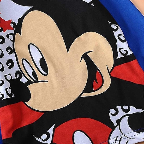 Barn Flickor Sovkläder Pyjamas Set Pjs Outfit-WELLNGS Blue White Mickey 7-8 Years