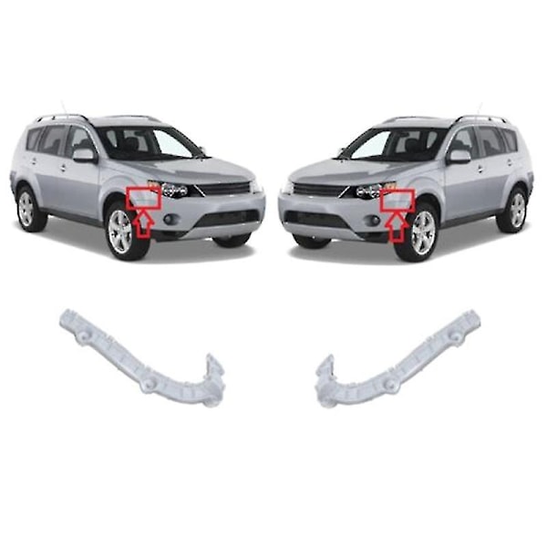 Puskurin tuki valkoisena ABS:nä, etu vasemmalle ja oikealle, Mitsubishi Outlanderille 2007 2008 2009 6400a587 6400a588-WELLNGS