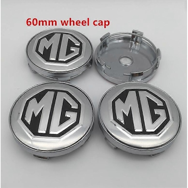 4 stk. Kompatibel med Mg Logo 56mm 60mm Bil Hjul Center Dæk Navkapsel Resin Badge Emblem Mærkat Styling Tilbehør-WELLNGS 56mm black sticker