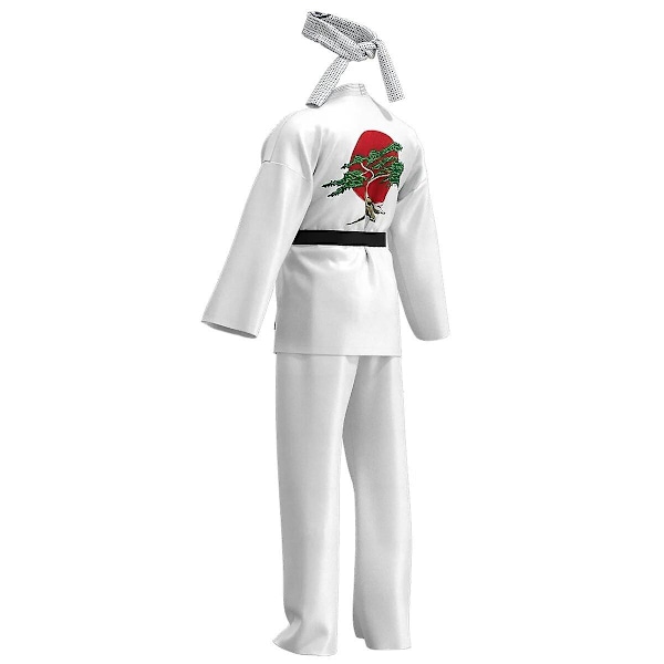 Karate Kid Cobra Kai Kostyme Barn Kvinne Menn Kimono Tory Nichols Daniel Larusso Cosplay Uniform Hodebånd Halloween Festantrekk-WELLNGS Black Karate Uniform Adult Height 180cm