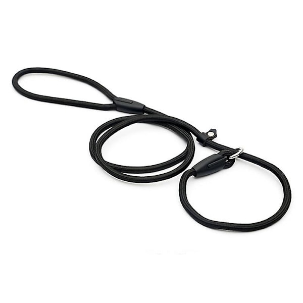 Robust hundekrage tau nylon hundetrening gåledning med P-kjede 1cm svart-WELLNGS