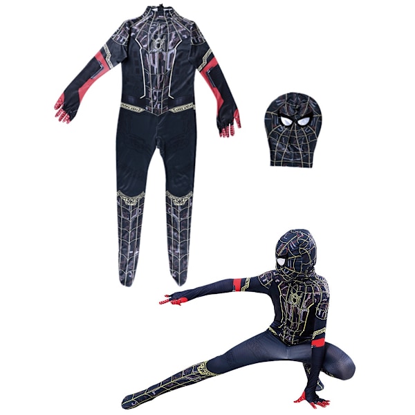 MARVEL Comics Spiderman Kostume Børn Halloween Rollespil Jumpsuit Bodysuit Klassisk Spiderman Drenge Cosplay Kostume 110 (100-109cm)-WELLNGS 110(100-109cm) Movie