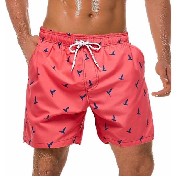 (GET IT) Opløselige badebukser Fødselsdagsprank Sjov bachelor strandfest gave til din bror Tab hans badebukser i svømmebassinet-WELLNGS Bird-Pink 3--Large