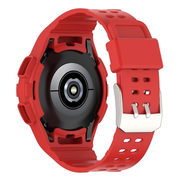 Til Samsung Galaxy Watch4 Classic 46mm Rem Justerbar Rem med Integreret Etui - WELLNGS Red Style D Samsung Galaxy Watch4