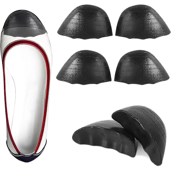 Skofyllnadsinlägg för lösa skor, tåfyllnadsinlägg får skor att passa, halvsulor skostorleksreducerare skoinlägg för kvinnor - 2 par - WELLNGS 2Pairs Black rounded
