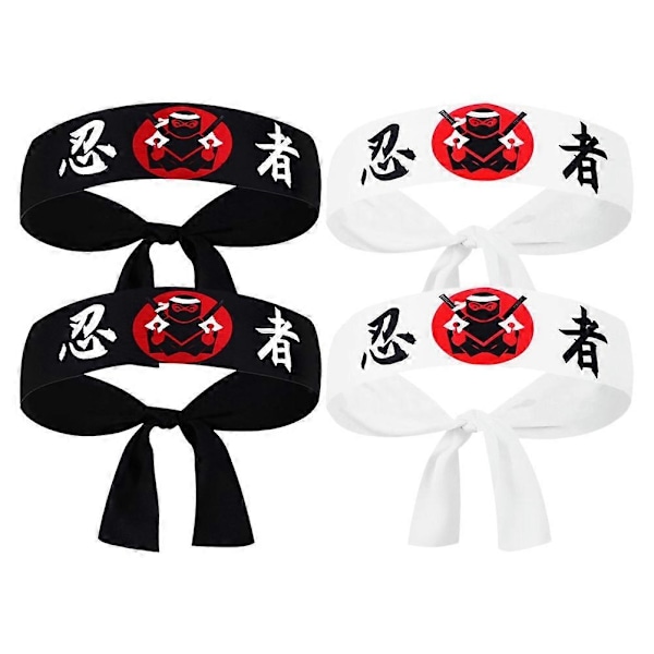 4 stk Karate Hodebånd Hodebånd Karate Hodebånd Japansk Hodebånd Kokk Hodebånd-WELLNGS