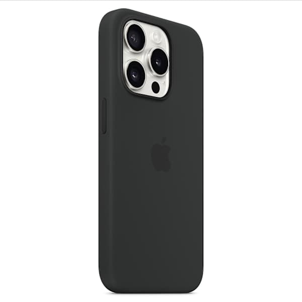 Magnetisk silikondeksel til iPhone 15 Pro Max, MagSafe-kompatibelt, svart iPhone 15 Pro Max Black