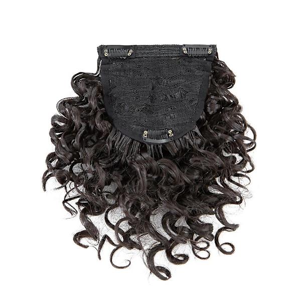 Afro Bangs 8 tum lockigt lugg Extensions Clip in Bangs-WELLNGS dark brown