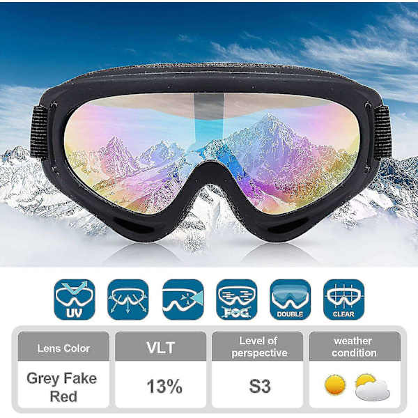 Skidglasögon Unisex Vindtät Uv-skydd Snöskoterglasögon-WELLNGS