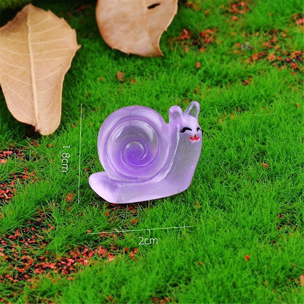 120Pcs Luminous Mini Resin Snail Mini Animals Glow in the Dark Tiny Snail for Home Mini Fairy Garden Aquarium Decor-WELLNGS