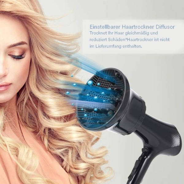 Universal Diffuser, Universal Hair Diffuser Justerbar for blåse-WELLNGS