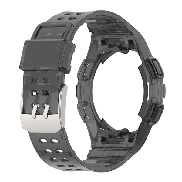 Til Samsung Galaxy Watch4 Classic 46mm Rem Justerbar Rem med Integreret Etui Sort-WELLNGS Transparent Style K Samsung Galaxy Watch4