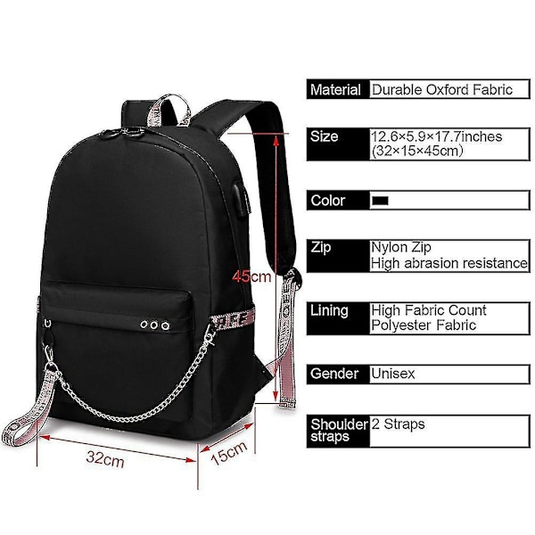 Stray Kids Usb Rygsæk Koreansk Stil Felix Bogtaske Tilbage Til Skolen Drenge Piger Fans Gavepose Mochila_BF SOCIETY-WELLNGS 8