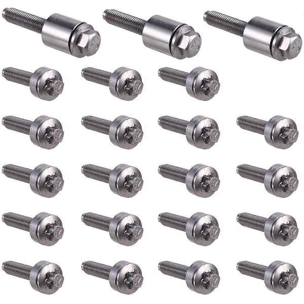 22st/Set Aluminium Ventilkåpsskruvset Kompatibelt med E60 E61 E90 E91 Z4 11120409288-WELLNGS