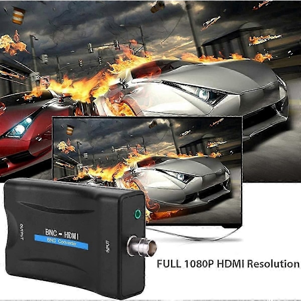 BNC - HDMI -muunninadapteri HD 1080P/720P -videoadapteri Uusi versio - WELLNGS