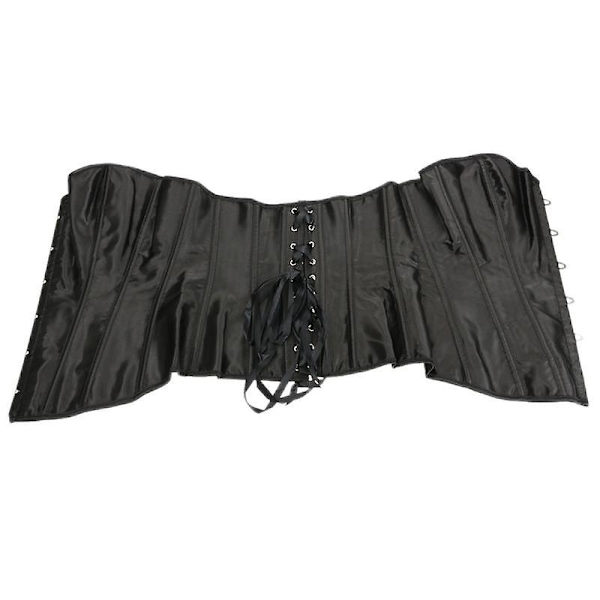 Mimigo Naisten Bustier-Korsetti Yläosa Seksikäs Alusvaatesetti Musta Satiini Vyötärön Kiristäjä -WELLNGS BLACK M