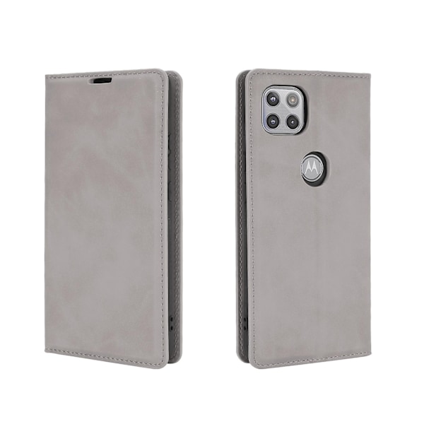 Kompatibel med Motorola Moto G 5G Magnetisk Läder TPU Fodral-WELLNGS Grey