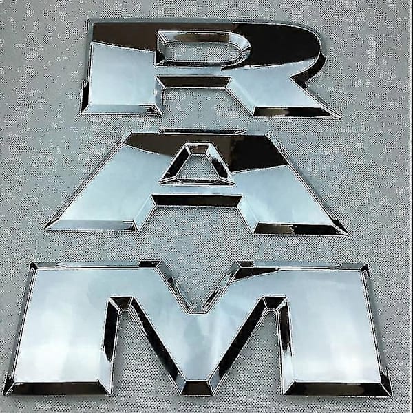 Lämplig för Dodge Ram Trunk Car Logo Pickup Stickers Ram 1500 2500 3500 Bakre bagageutrymme Stor storlek Bildekal-WELLNGS Silver