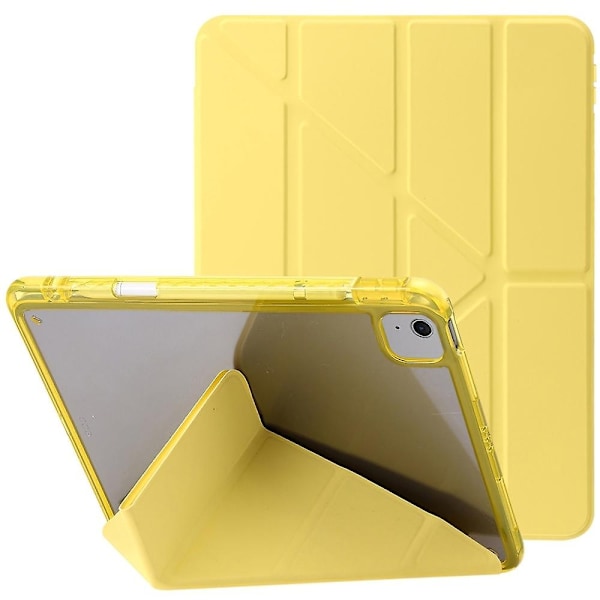 iPad Air 11 (2024) -kotelo PU-nahasta Origami-teline läpinäkyvällä tabletin kannella - Keltainen-WELLNGS Yellow