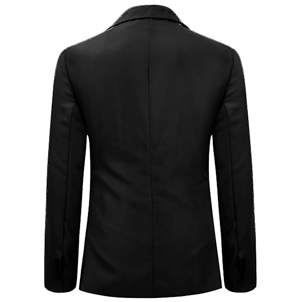 Herrkostym Kavaj Slim Fit Business Casual Blazer-WELLNGS Black XS