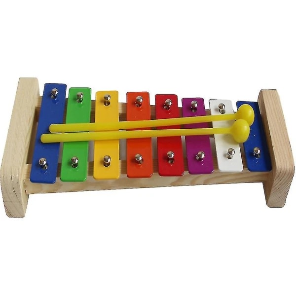 Træ xylofon børn i træ xylofon med skabelon musikinstrument legetøj otte toner percussion instrument-WELLNGS