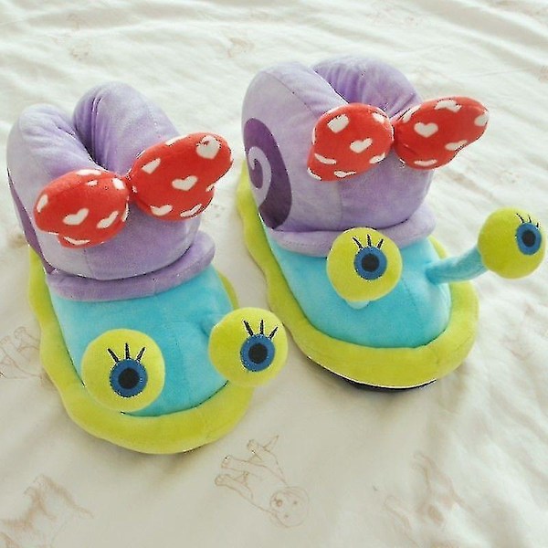 Cartoon Anime Serie Gary The Snail Bag Heel Bomullsskor Mjuka Söta Plysch Baby Flickor Semestergåva-WELLNGS Styles 2 L 36-39