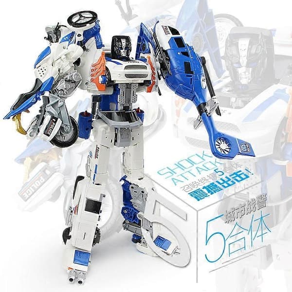 Drenge Legering Transformation Voltron Speedbåd Transformation legetøjsbil Robot Model-WELLNGS helicopter