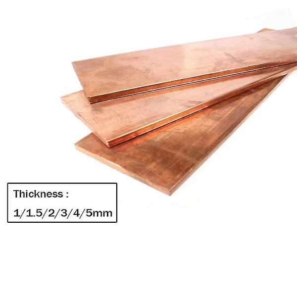 1 stk T2 metallstang rød kobber flat bar stripe 99,95% ren kobberplate tykkelse 1/1,5/2/3/4/5mm*15mm*250mm-WELLNGS 0 4 x 30 x 250mm