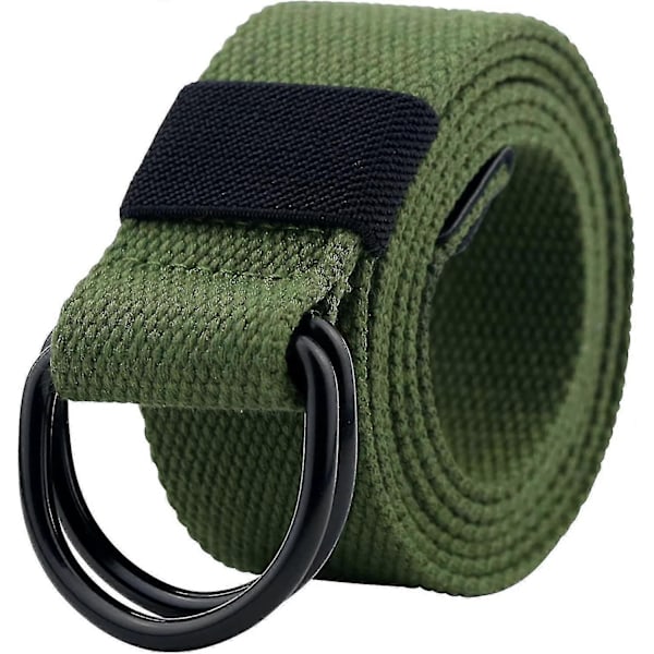 Canvas-vyöt miehille ja naisille - WELLNGS Black Buckle army Green waist size 40 43inch