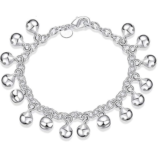 925 Sterling Sølv Justerbar Klokker Kæde Armbånd/Ankelkæde til Kvinder Piger Gave Klirrende Klokker Perle Charm Armbånd Dame Smykker - --WELLNGS