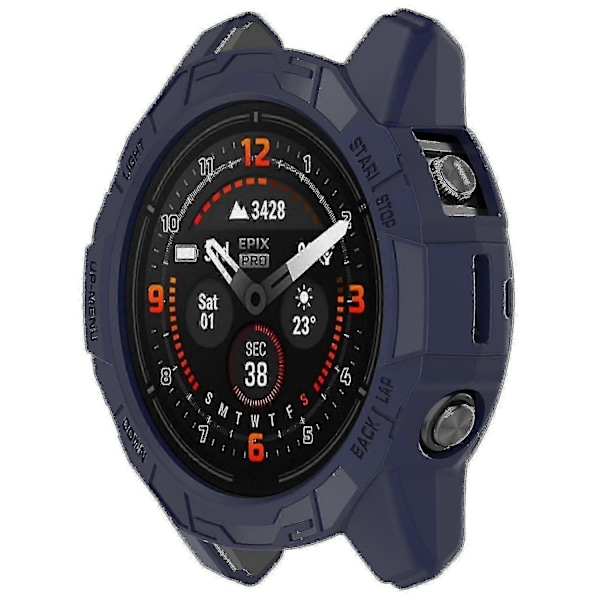 TPU Klockfodral Kompatibelt med Garmin Epix Pro 51mm/(gen 2) 51mm /fenix 7x Pro / 7x, Anti-repa Ihåligt Skydd - WELLNGS Midnight Blue