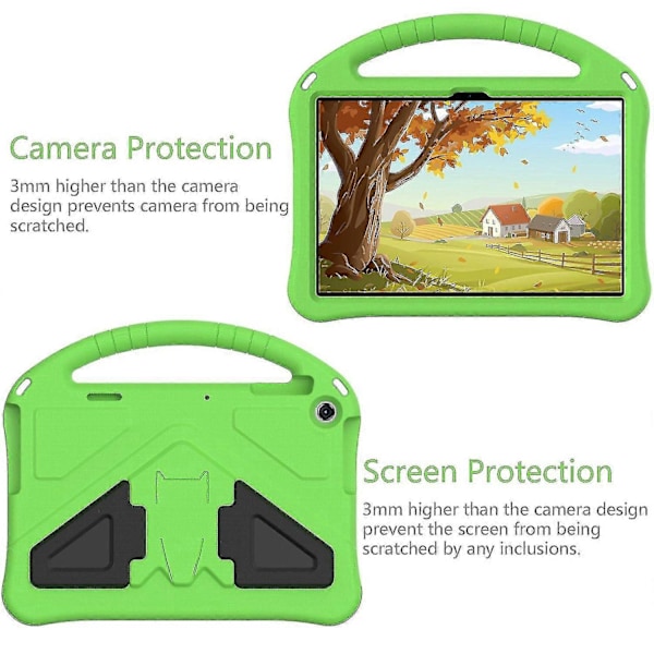 For Lenovo Tab M10 (3. generasjon) Nettbrettdeksel Barn Eva Robust Støtsikkert Nettbrettdeksel Konvertibelt H-WELLNGS Green