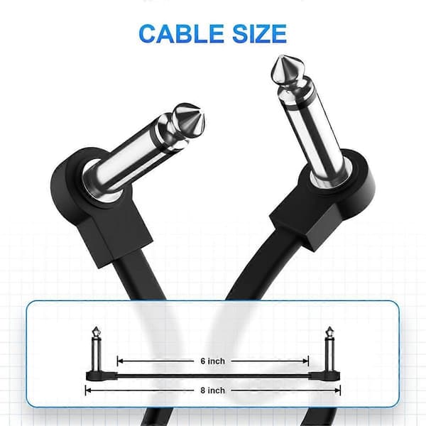 6-pakning 6-tommers gitarpatchkabel, instrument gitarpedalkabel gitarpatchkabler - WELLNGS