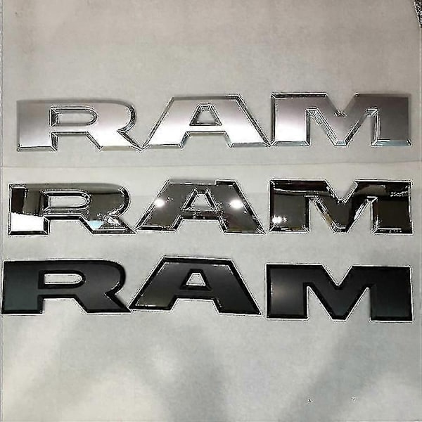 Lämplig för Dodge Ram Trunk Car Logo Pickup Stickers Ram 1500 2500 3500 Bakre bagageutrymme Storlek Bildekal-WELLNGS Matte Silver